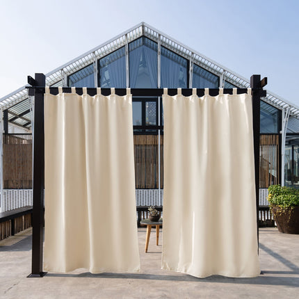 Lyst havegardin med brede stropper