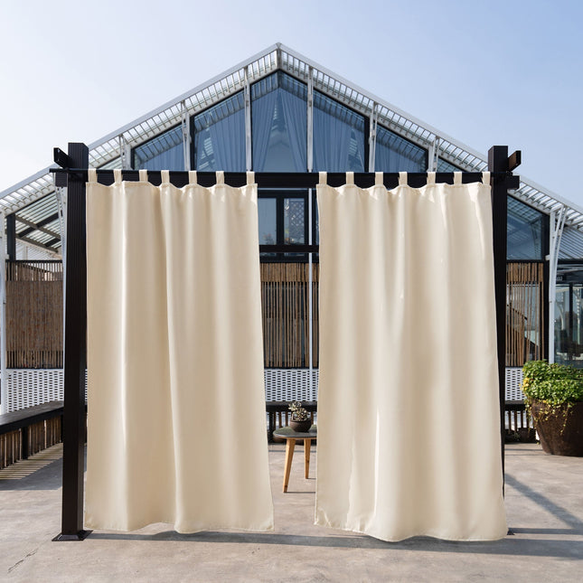 Lyst havegardin med brede stropper