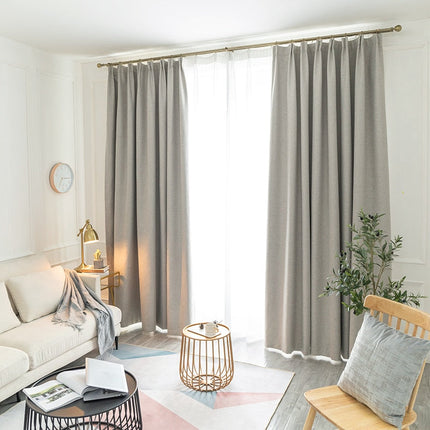 Beige mørklægningsgardin i flot hørlook