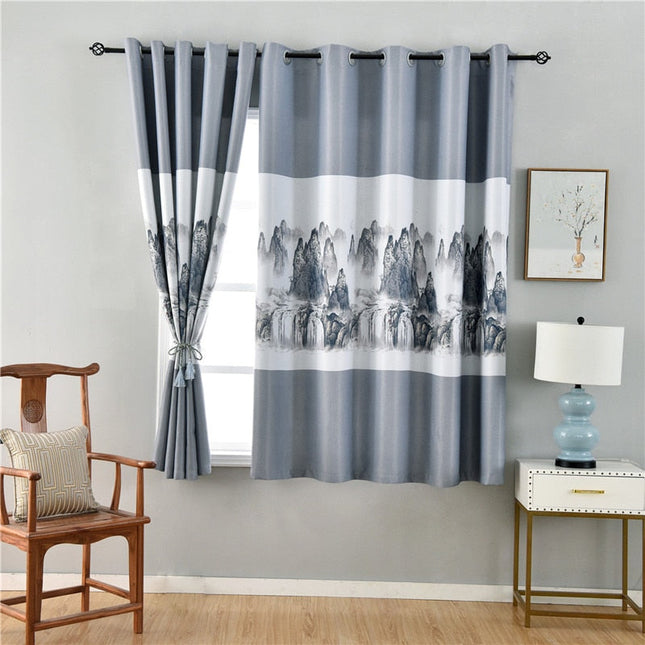 Gardin med asiatisk inspireret landskabsmotiv