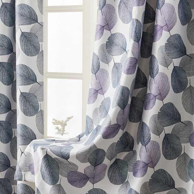 Lilla mønstret mørklægningsgardin til soveværelse