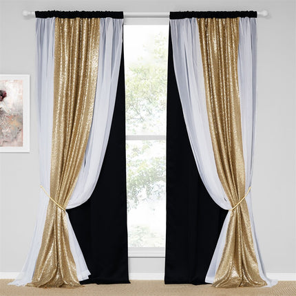 Mørklægningsgardin med sølv pailletter