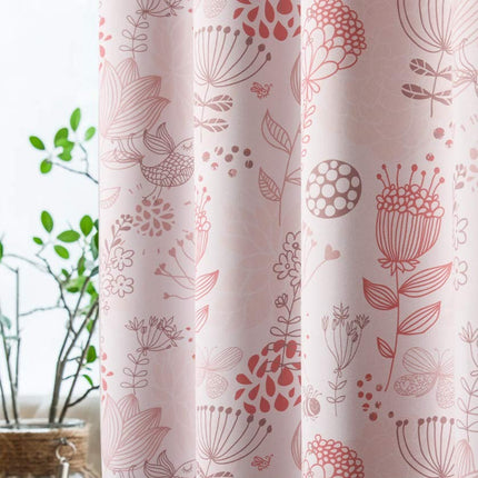 Gardin med stiliseret blomstermotiv