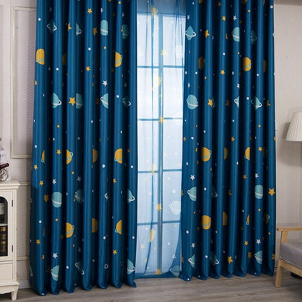 Mørklægningsgardin med planeter til børneværelset