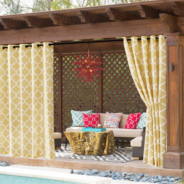 Vandtæt udendørs gardin med mønster