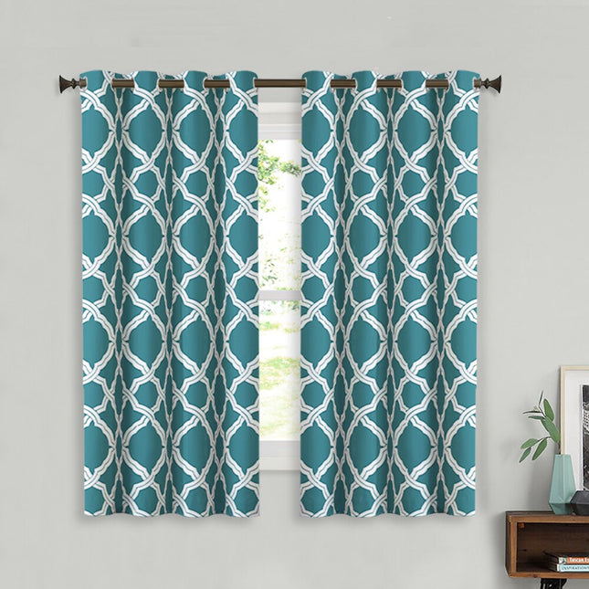 Mørklægningsgardin med hvidt marokkansk mønster