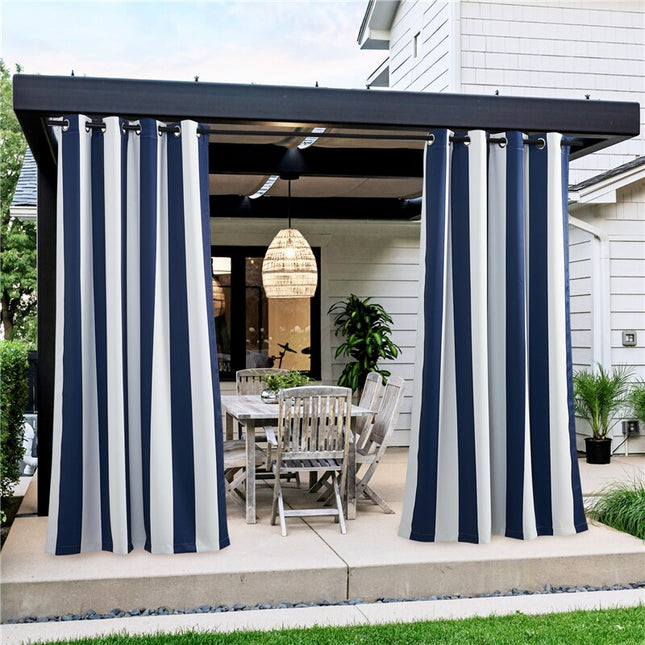 Bredstribet udendørs gardin til pergola