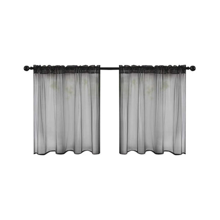 Kort og let køkkengardin i voile