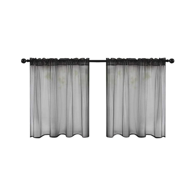 Kort og let køkkengardin i voile