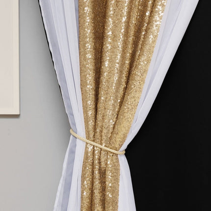 Mørklægningsgardin med sølv pailletter