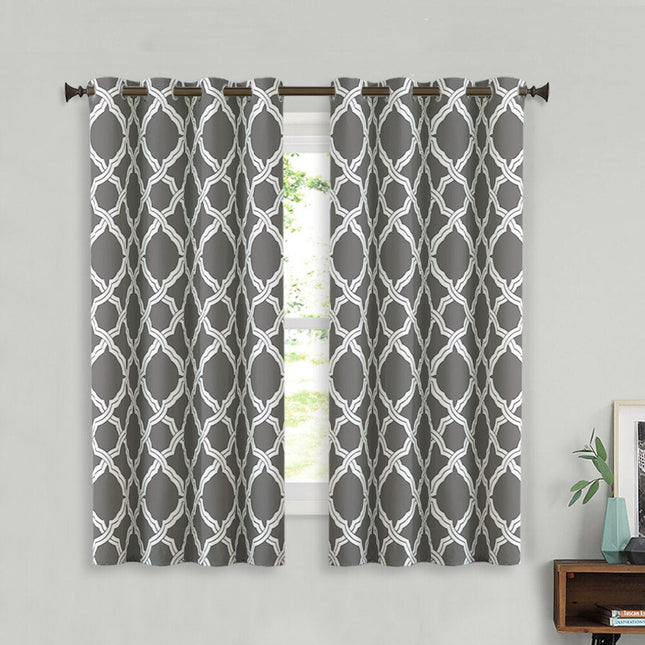 Mørklægningsgardin med hvidt marokkansk mønster