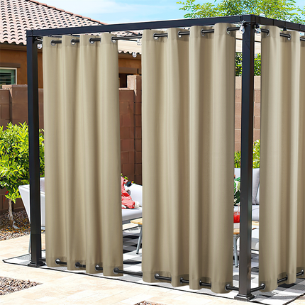 Orange havegardin til terrasse og pavillon