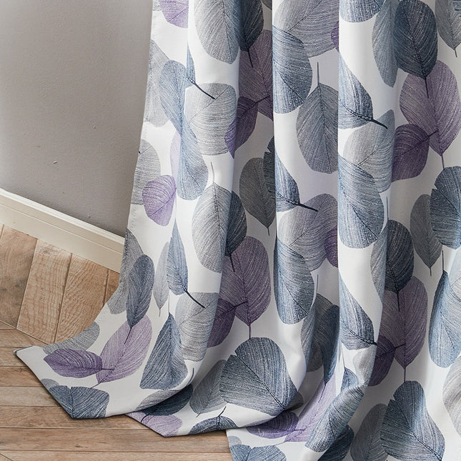 Lilla mønstret mørklægningsgardin til soveværelse