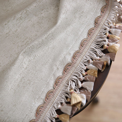 Naturligt boho gardin med kvaster