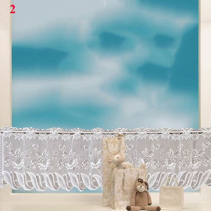 Køkkengardin i blonder med buekant