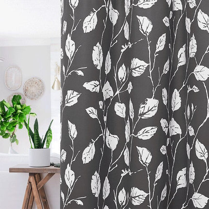 Udendørs gardin med hvidt bladmotiv