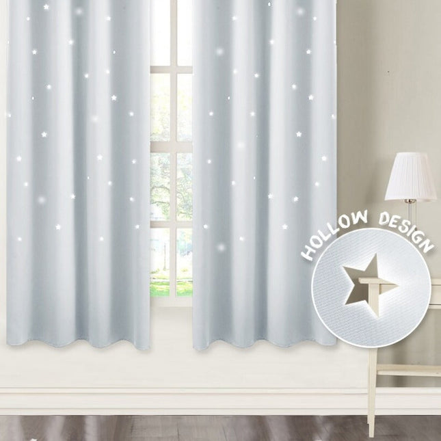 Mørklægningsgardin med stjerner til børneværelse