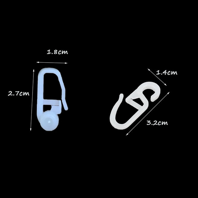 Gardinhægter i plast til rynkebåndsgardin