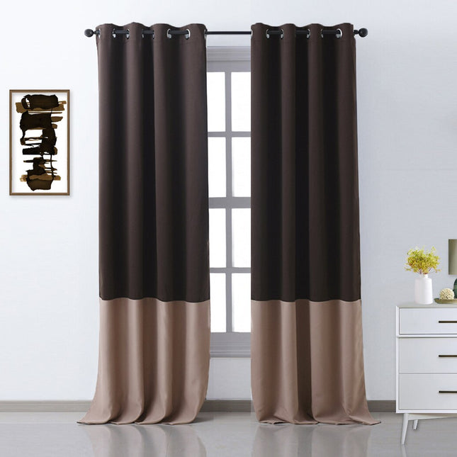 Tofarvet mørklægningsgardin med moderne design