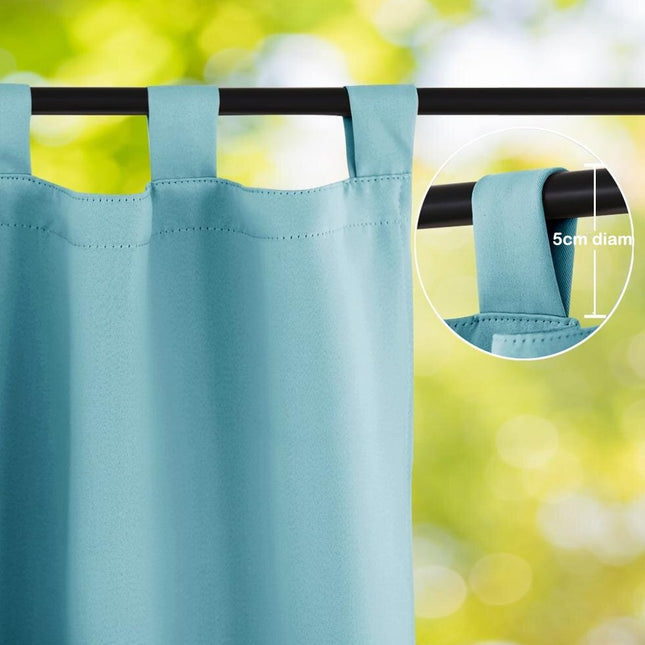 Turkis vandafvisende gardin med øjer