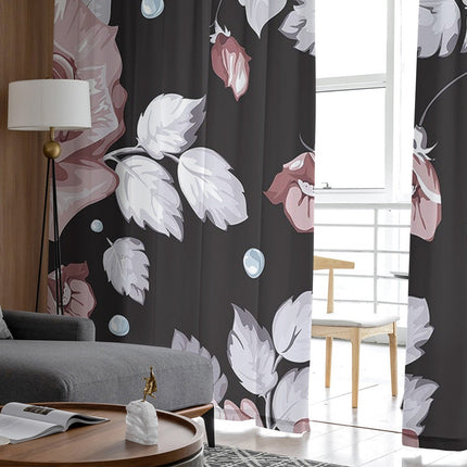 Transparent gardin med store roser