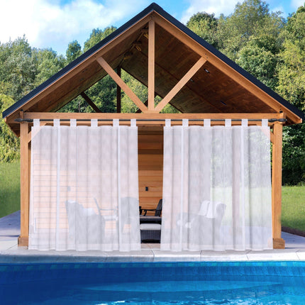 Udendørs gardin med stropper til altan