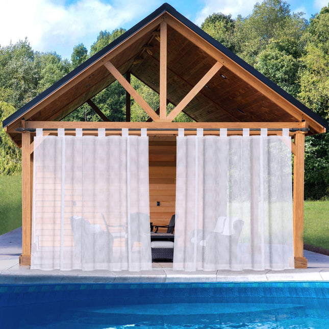 Udendørs gardin med stropper til altan