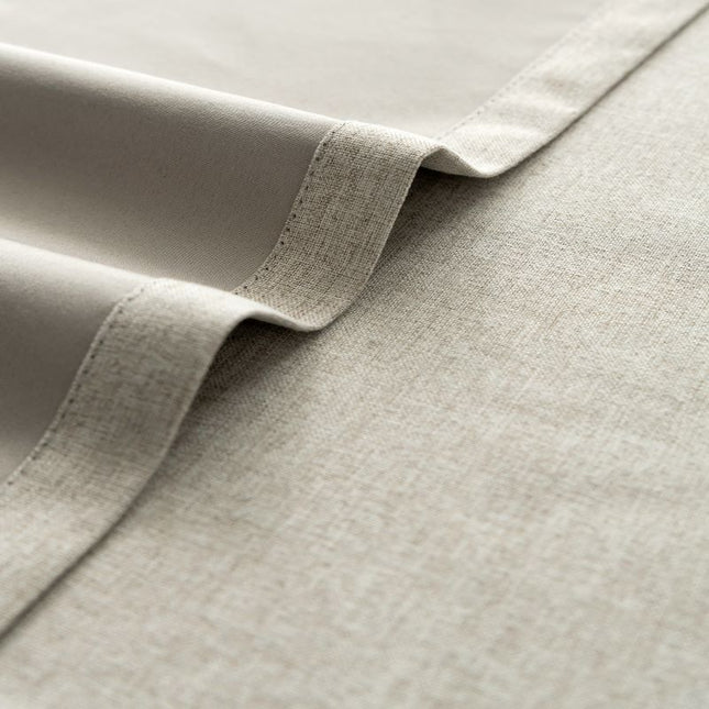 Beige mørklægningsgardin med flot hørlook