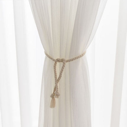 Stribet gennemsigtigt gardin til stuen