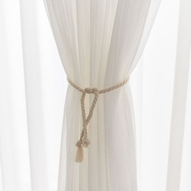 Stribet gennemsigtigt gardin til stuen