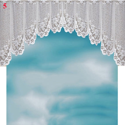 Køkkengardin i blonder med buekant