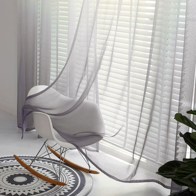 Udendørs voile gardin med grå gradient