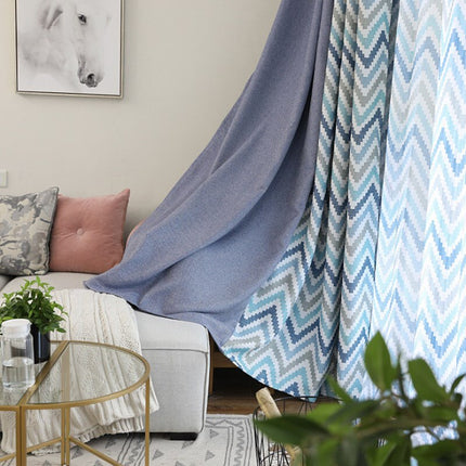 Moderne mørklægningsgardin med chevron mønster