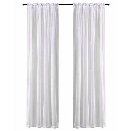 Let gennemsigtigt tylgardin med ringe