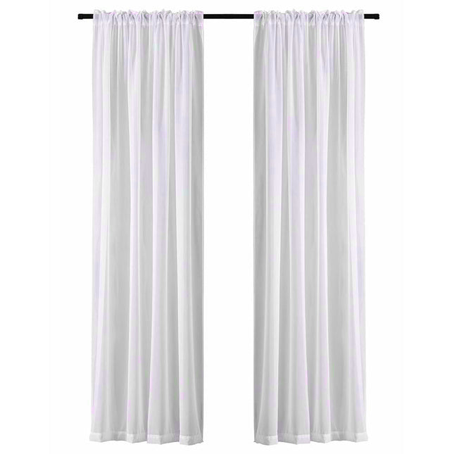 Let gennemsigtigt tylgardin med ringe