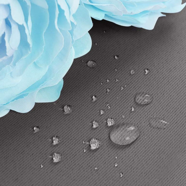 Vandtæt gråt udendørsgardin med ringe