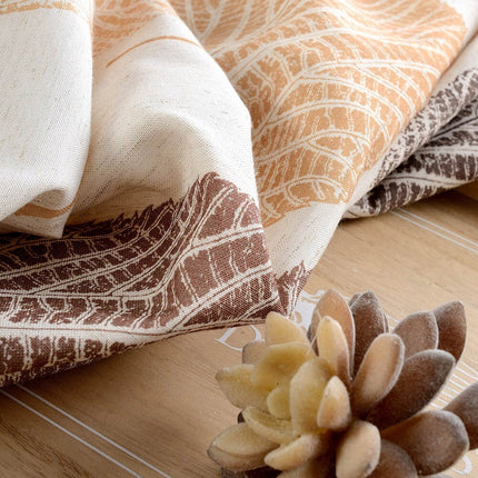 Gardin med mønster af efterårsblade