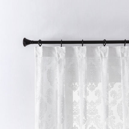 Gennemsigtigt gardin med damask mønster