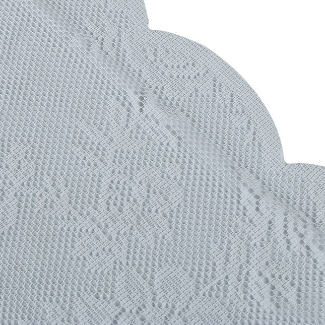 Hvidt blonde-gardin med blomstermotiv