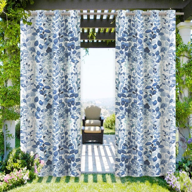 Dekorativt gardin med moderne bladdesign