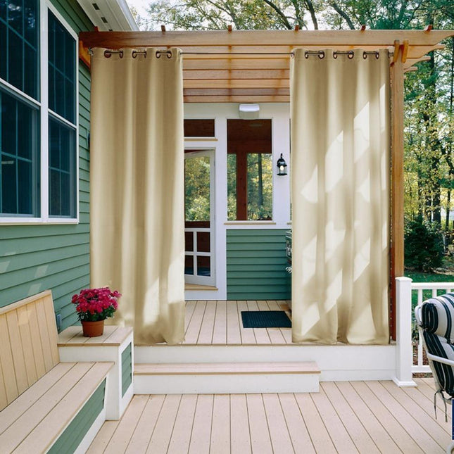 Brunt udendørs gardin med øjer