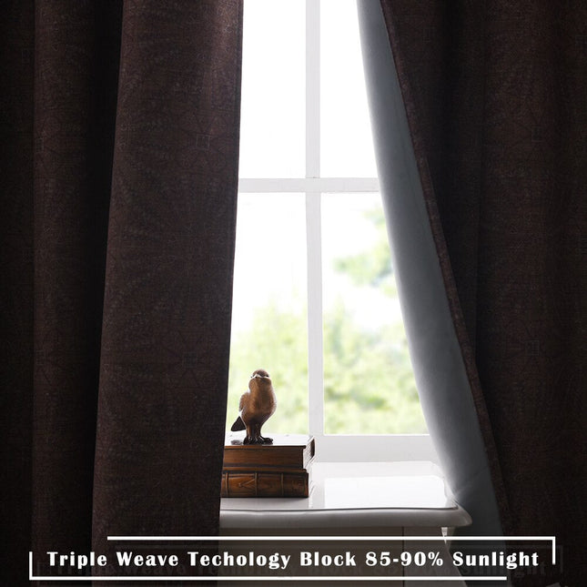 Mønstret mørklægningsgardin i vintage stil