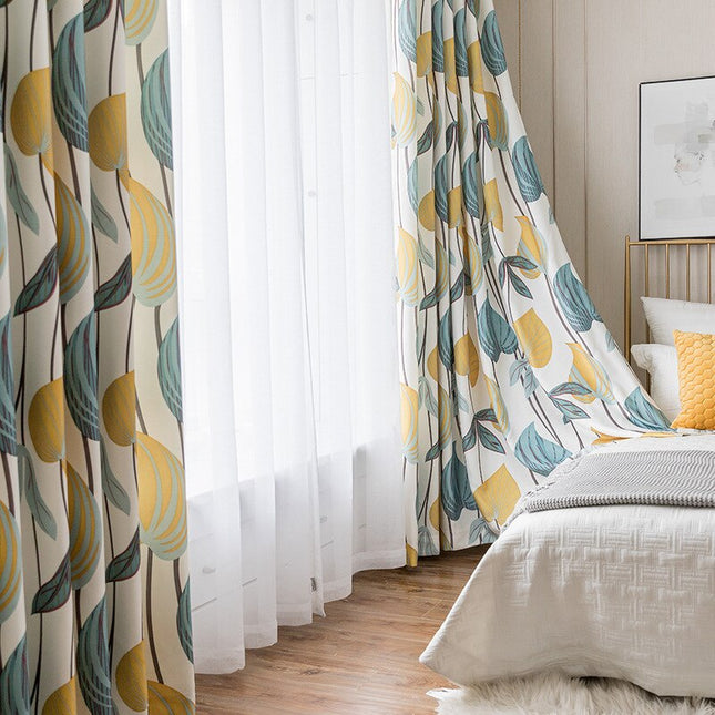 Gardin med skandinavisk bladmotiv