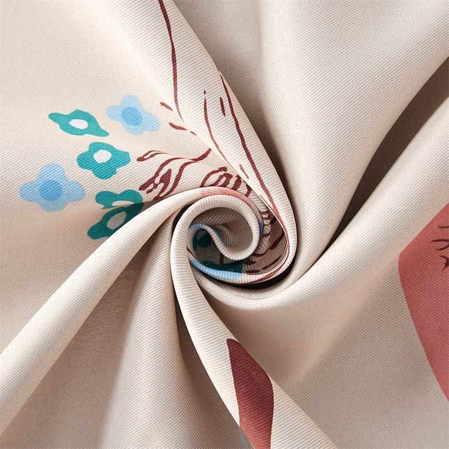 Mørklægningsgardin med moderne træmotiv