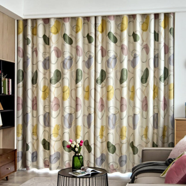 Gardin med grønt og lime mønster