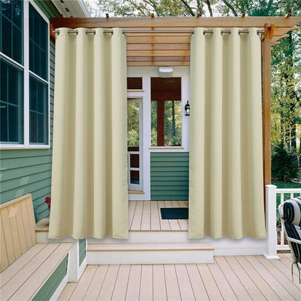 Brunt udendørs gardin med øjer