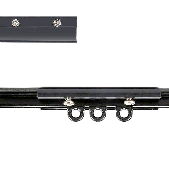 Sort gardinskinne til nem loftmontering