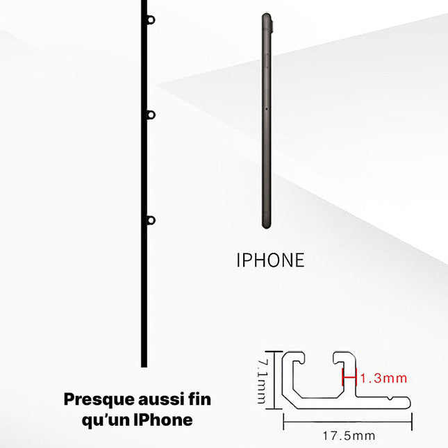 Sort gardinskinne til nem loftmontering