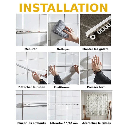 Selvklæbende gardinskinne uden boring