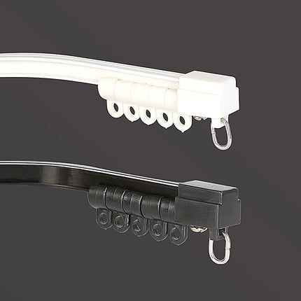 Fleksibel gardinskinne til loftmontering i hvid